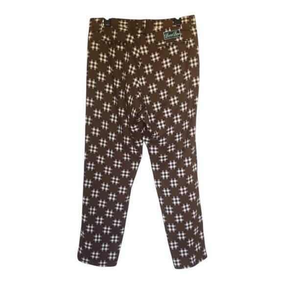 Bogey Boys Brown Big Checkered Flat Front Golf Pants Straight Leg Men's Size 34 - Picture 9 of 15